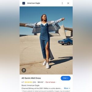 American eagle denim midi dress